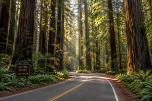 Newton B. Drury Scenic Parkway through Humboldt County redwoods