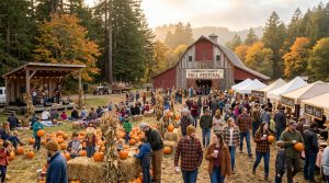 Visitors enjoying a fall festival in Humboldt County